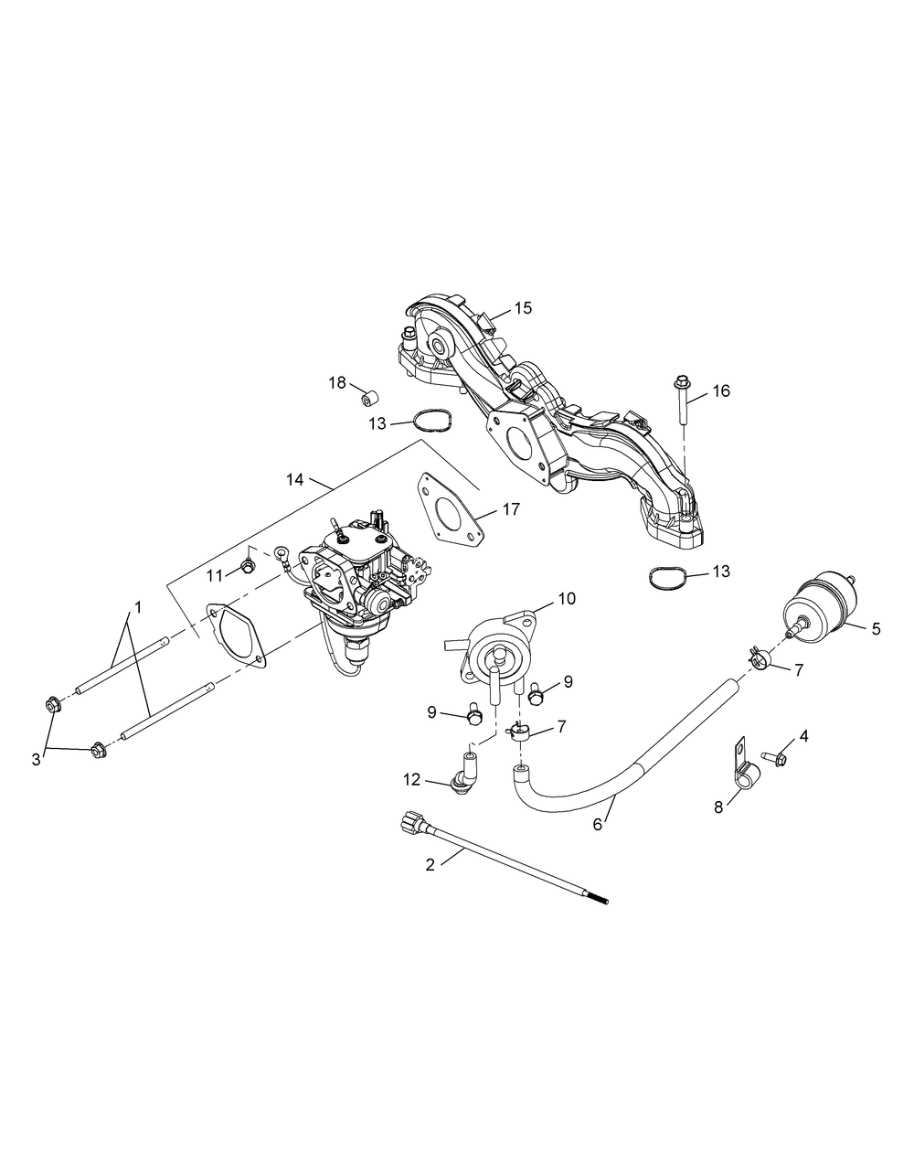 Kohler Zt730-3011 Fuel System Diagram and Parts List for Z-FORCESZ48 (53ATDFJB-53ATDFJB050)(2014) Cub Cadet Lawn Tractor